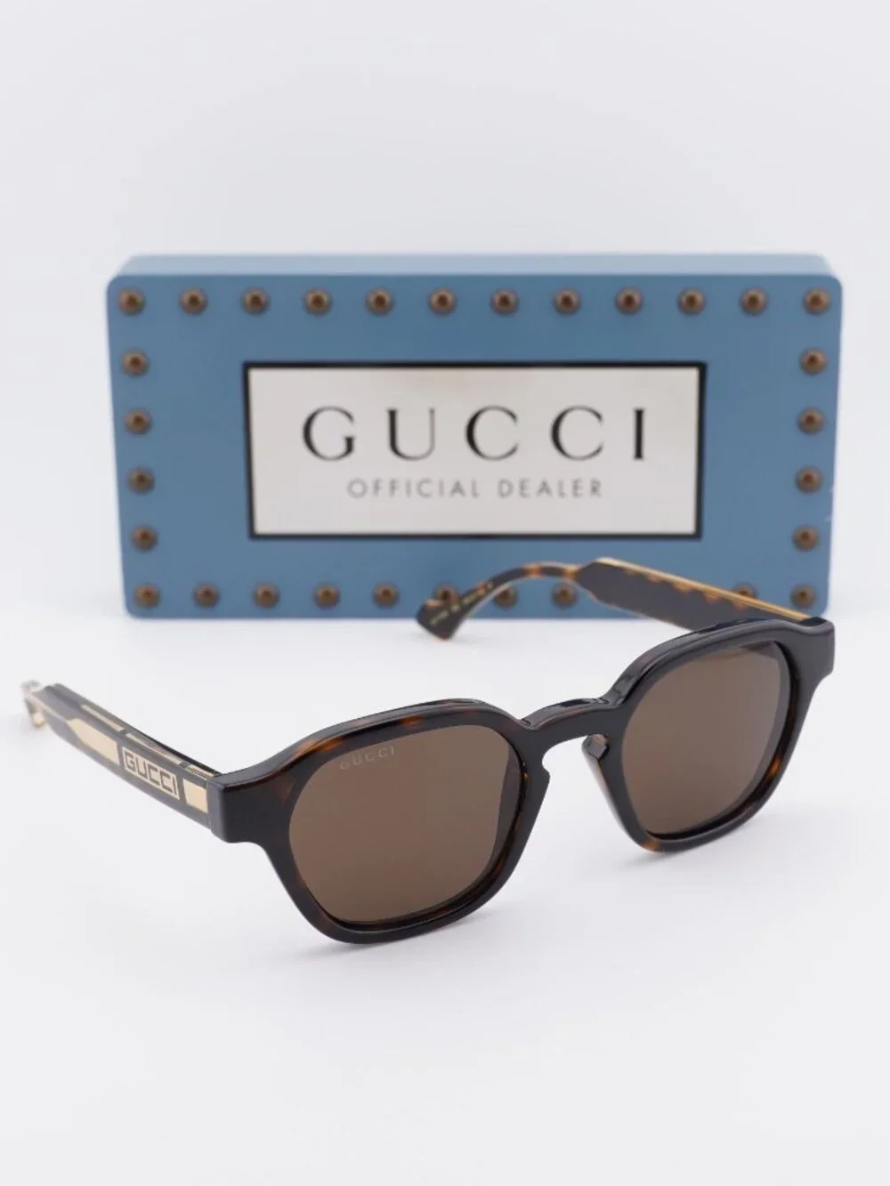 Gucci GG1730S 002 Square Unisex Sunglasses - Havana / Brown